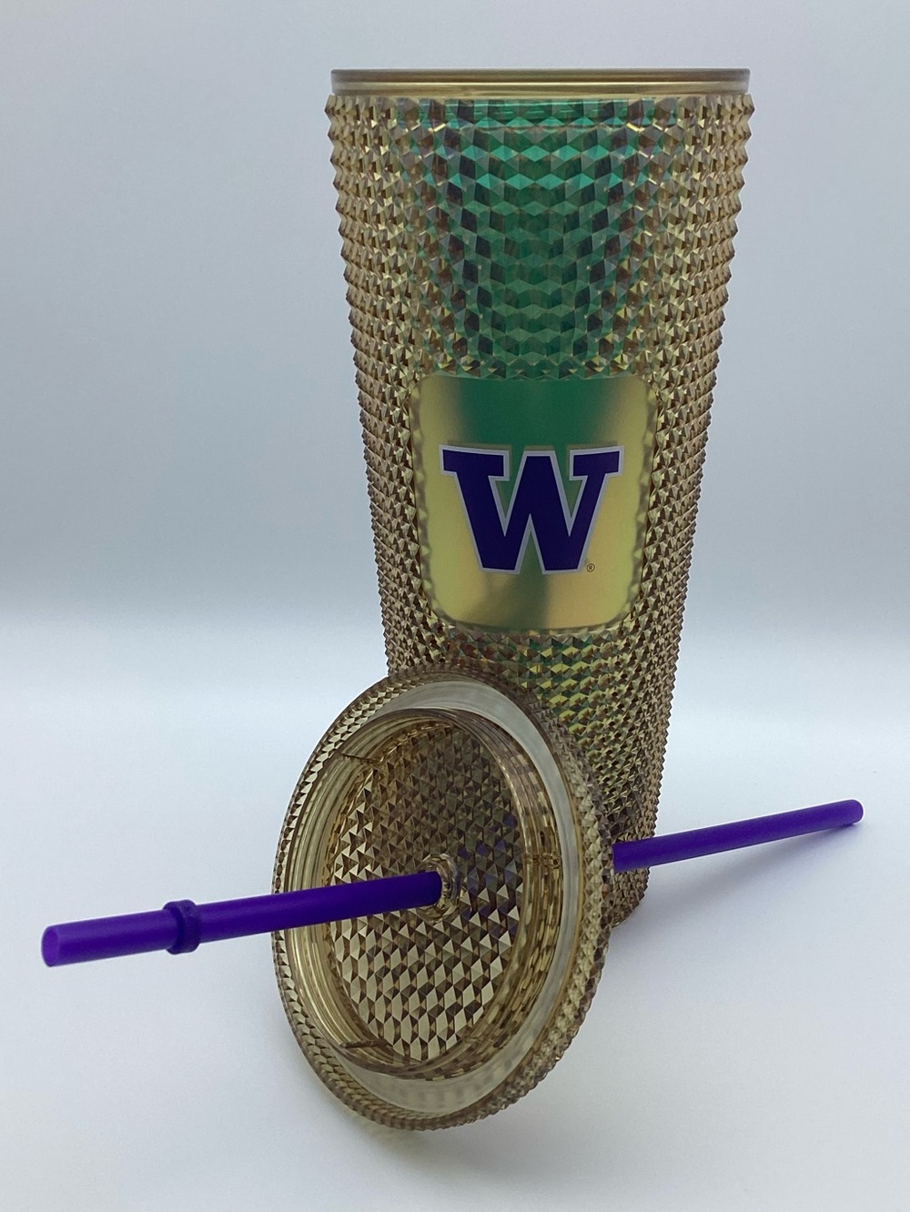 Starbucks University of Washington 24 Oz. Gold & Purple Studded Cold Cup Tumbler